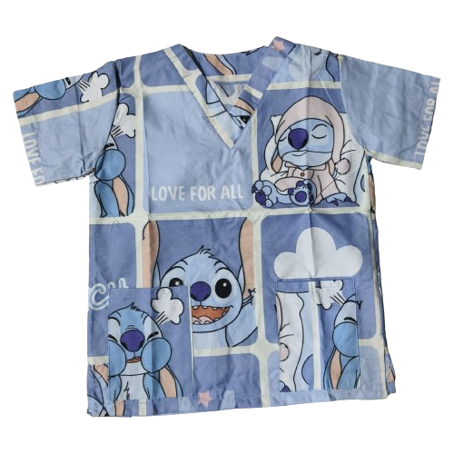 Stitch 'Love for All' Nurse Scrub Top