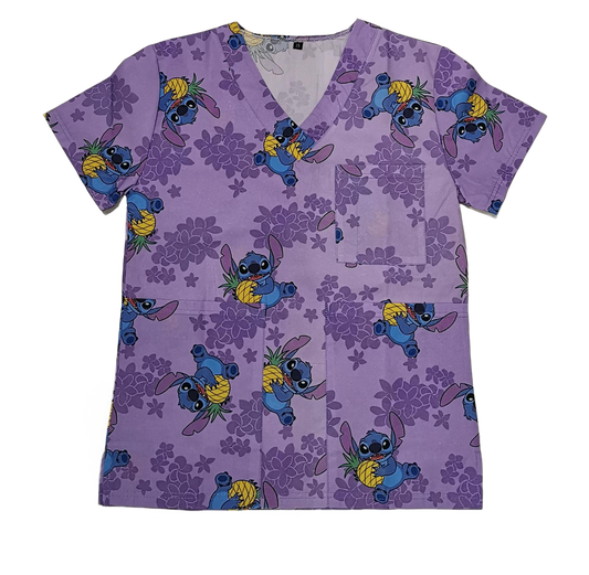 Stitch Pineapple Nurse Scrubs - Fun, Comfortable & Durable