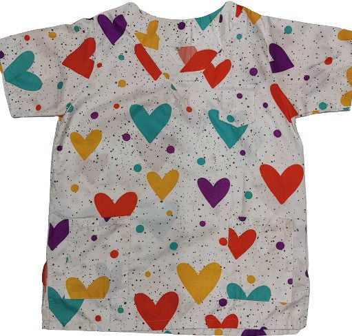 Colorful Hearts Nurse Scrubs - Cheerful, Comfortable & Functional