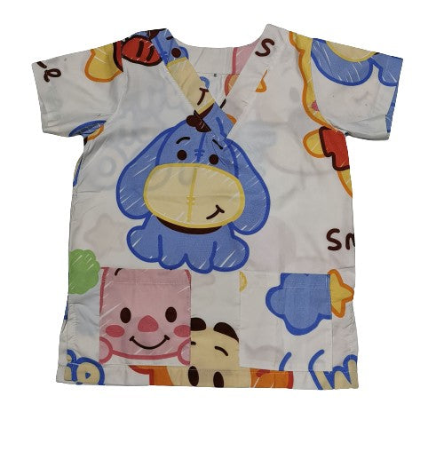 Adorable Cartoon Friends Nurse Scrubs - Whimsical, Soft & Practical