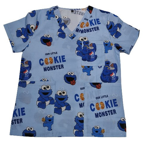 Cookie Monster Nurse Scrubs - Playful, Comfortable & Durable